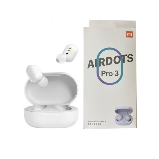 TWS AURICULARES INALÁMBRICOS XIAOMI REDMI AIRDOTS PRO 3 CON ESTUCHE DE CARGA Y MICRÓFONO BLANCO